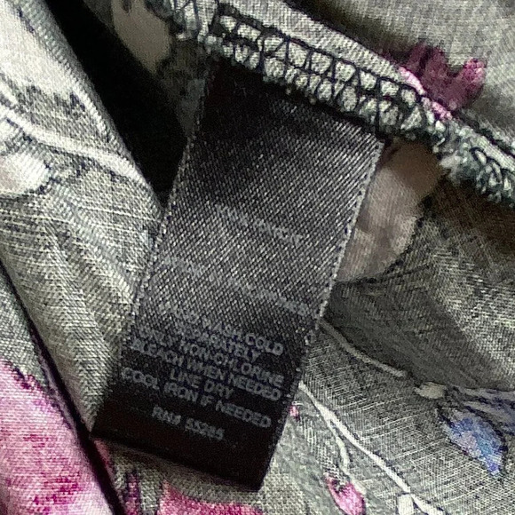 Express XS Floral Cold Shoulder Tank Dress Black Purple Blue Summer Vacation - Picture 8 of 9